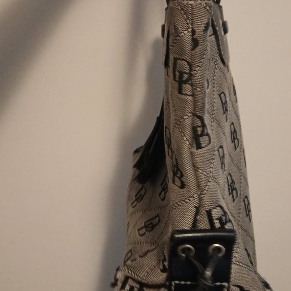 Vintage Dooney & Bourke Signature Grey & Black Logo Purse Shoulder Bag - Picture 8 of 12